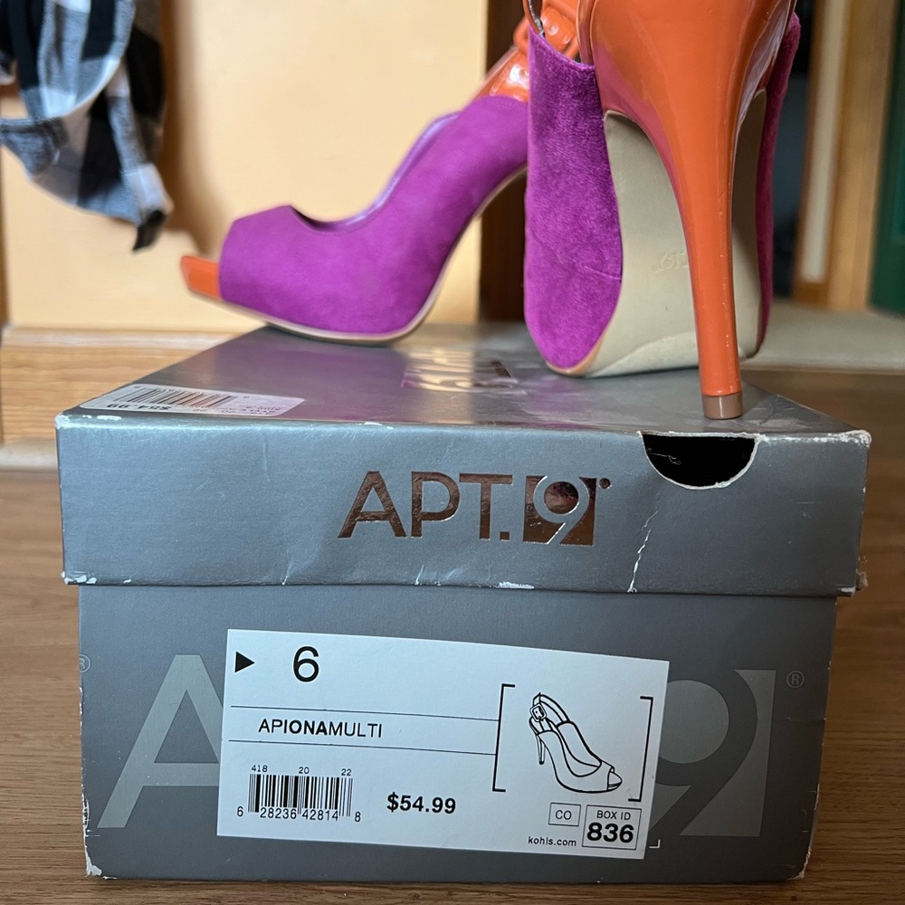 Apt 9 Women's High Heels Size 6 Fuchsia and Tangerine